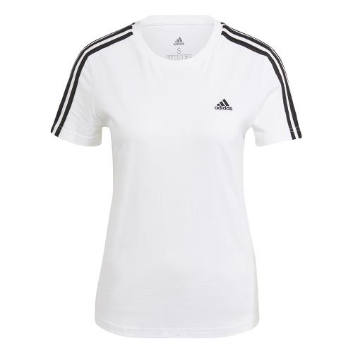 Adidas LOUNGEWEAR ESSENTIALS 女裝 短袖 訓練 修身 棉質 白【運動世界】GL0783