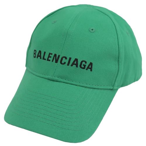 BALENCIAGA 巴黎世家 529192 刺繡LOGO棉質棒球帽.綠