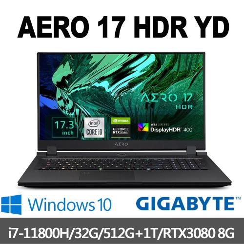 GIGABYTE技嘉 AERO 17 HDR YD 17.3吋UHD(i7-11800H/32G/512G+1T/RTX3080-8G/W10P)