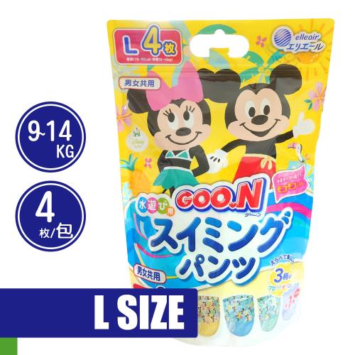 GOO.N 日本大王 迪士尼 拋棄式 戲水褲 L號 4片/包 (3包組)