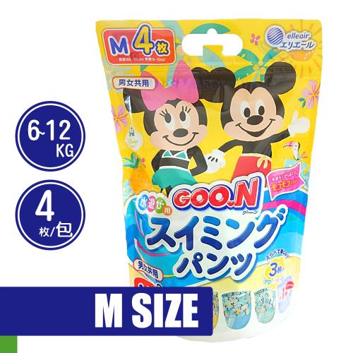 GOO.N 日本大王 迪士尼 拋棄式 戲水褲 M號 4片/包 (3包組)