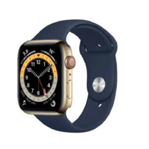 Apple Watch Series 6 LTE 不鏽鋼金 44mm 藍運動MJXN3TA/A