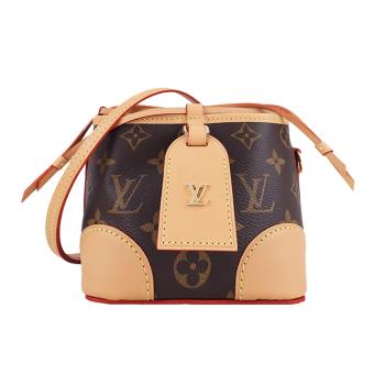 Louis Vuitton Noé 經典Monogram帆布皮革迷你水桶/斜揹包(棕)