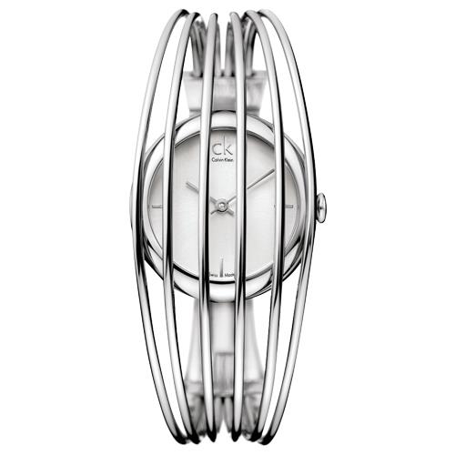 【瑞士 CK手錶 Calvin Klein】多環型不銹鋼錶帶 名媛造型女錶 日常生活防水(K9924120)