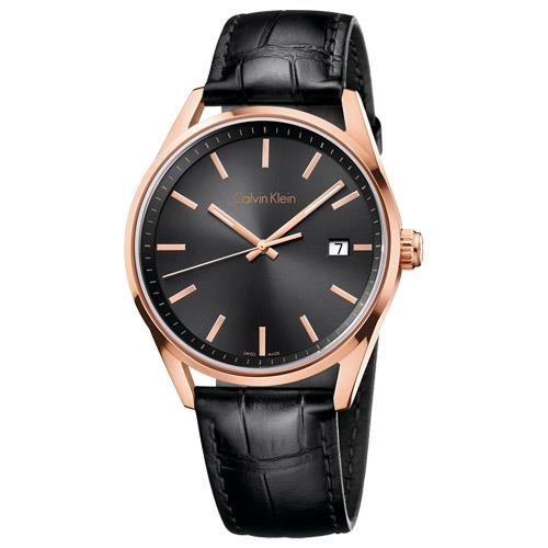 【瑞士 CK手錶 Calvin Klein】CK中性錶 原廠皮革錶帶 強化耐磨玻璃鏡面 防水30米(K4M216C3)