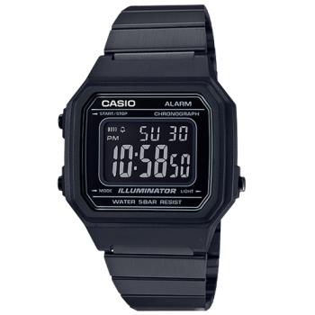 【CASIO 卡西歐】中性錶 男錶 不鏽鋼錶帶 黑 防水 全自動日曆(B650WB-1B)
