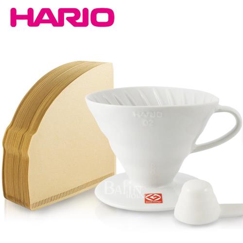 【HARIO】1-2人份 有田燒陶瓷濾杯+無漂白01濾紙100張