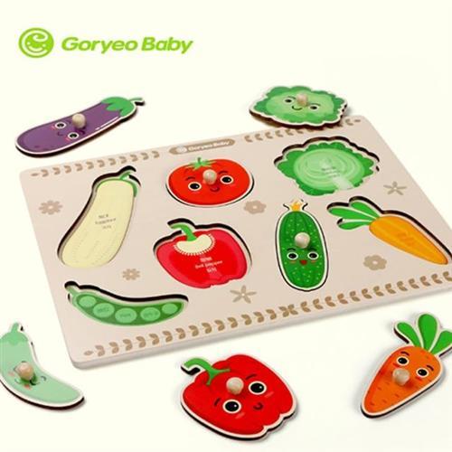 【GoryeoBaby】蔬菜拼板(蒙特梭利  教具、益智遊戲、益智拼圖、玩具)