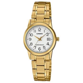 【CASIO 卡西歐】指標女錶 不鏽鋼錶帶 生活防水 礦物玻璃 日期顯示(LTP-V002G-7B2)