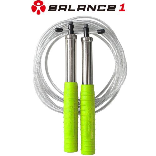 BALANCE 1 crossfit高轉速鋼索跳繩 (不鏽鋼握把+可調整長度) 動感綠