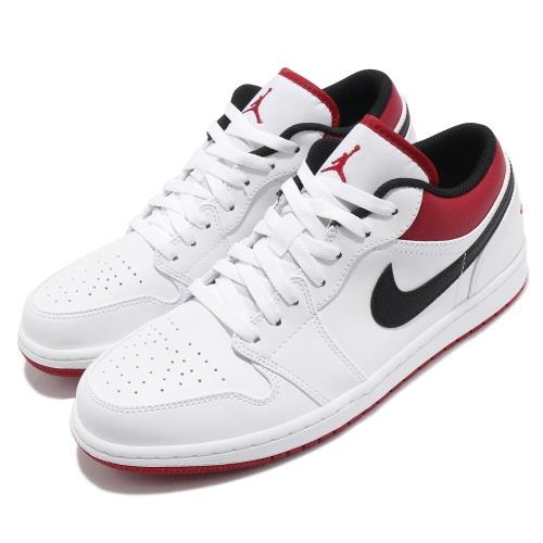 Nike 休閒鞋 Air Jordan 1 Low 男鞋 經典款 喬丹一代 皮革 簡約 球鞋 穿搭 白 黑 553558118 553558-118