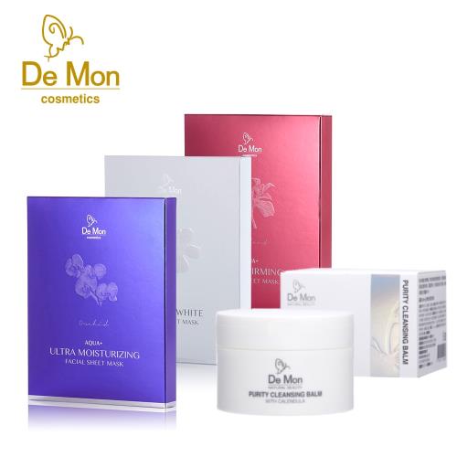 DeMon_升級版冷淬面膜(3片/盒)x3+全效精油淨透卸妝膏(90g)x1