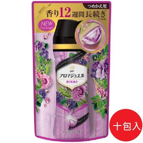 日本 P&amp;G 2021最新版 幸福寶石衣物補充包 香香豆415ml 薰衣草香-10包
