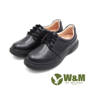 W&M (女)經典綁帶款厚底休閒鞋 女鞋-黑