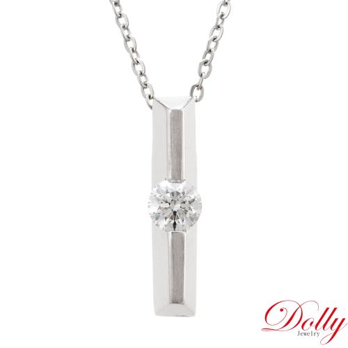 Dolly  天然鑽石 0.30克拉白K金鑽石項鍊(008)