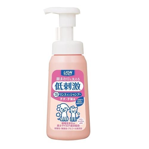日本獅王 寵物臉也可以洗的低剌激清潔潤絲二合一-幼犬貓用230ml