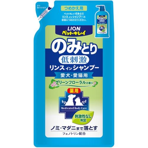 日本 獅王 漂亮寵物除蚤清潔潤絲二合一犬貓用400ml(淡花香)補充包