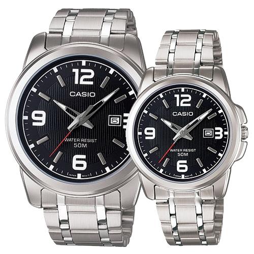 【CASIO 卡西歐】送禮首選 簡約氣質情侶對錶 指針錶 不鏽鋼錶帶(MTP-1314D-1A + LTP-1314D-1A)