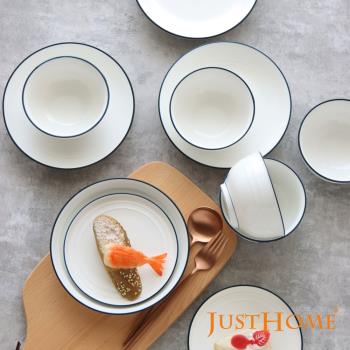 Just Home里尼陶瓷11件碗盤餐具組(飯碗+湯盤+平盤)