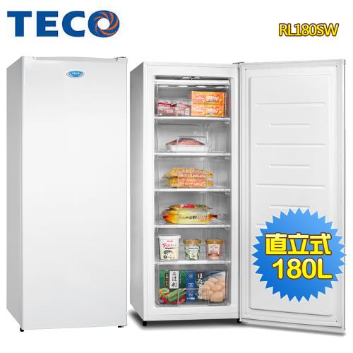 【TECO 東元】180L窄身美型直立式冷凍櫃RL180SW