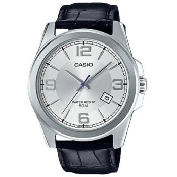 【CASIO 卡西歐】紳士時尚 皮革錶帶 日期顯示 礦物玻璃鏡面 指針男錶(MTP-E138L-7A)