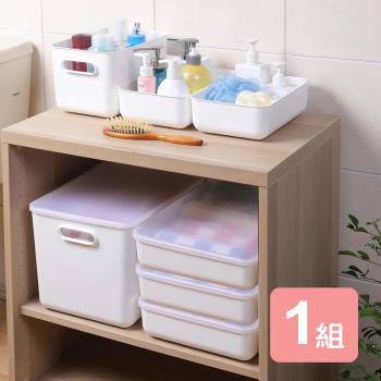 真心良品 日系純白無雙附蓋層櫃收納盒-6入組