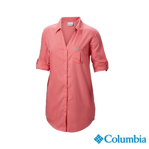Columbia 哥倫比亞 女款- Omni-Shade 防曬長袖襯衫-粉紅 UFL00660PK