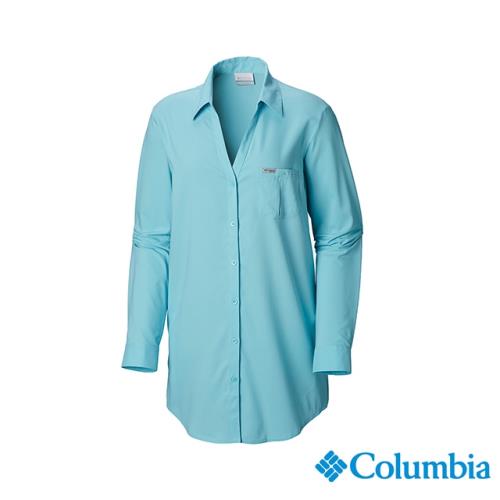 Columbia 哥倫比亞 女款- Omni-Shade 防曬長袖襯衫-藍色 UFL00660BL