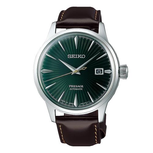 SEIKO 精工 Presage Cocktail調酒師機械錶-綠面40mm(SRPD37J1)