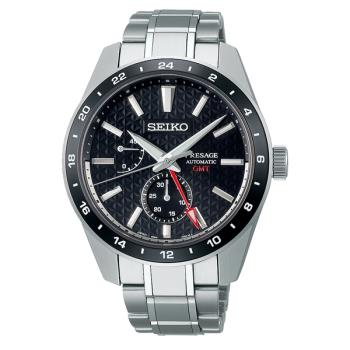 SEIKO精工 PRESAGE新銳系列麻葉圖騰GMT機械腕錶 6R64-00C0D/SPB221J1