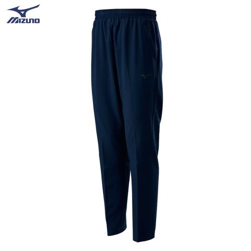 MIZUNO Slim FIT 男裝 長褲 套裝 平織 4WAY彈性 合身 兩側拉鍊口袋 深藍【運動世界】32TD008614