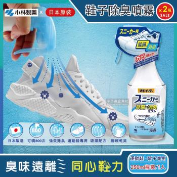 日本小林製藥 運動鞋靴子專用強效除臭噴霧 250mlx2瓶 超濃縮吸濕消臭去味腳底乾爽版