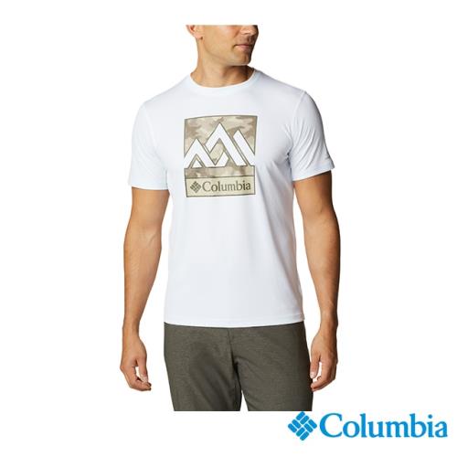 Columbia 哥倫比亞 男款- UPF30涼感快排短袖上衣-白色 UAE64630WT