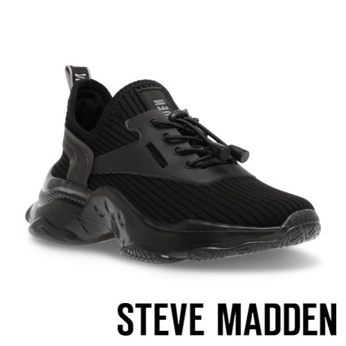 STEVE MADDEN-MATCH-K 彈性織布氣墊休閒鞋-黑色