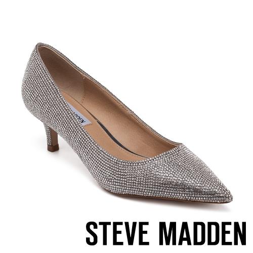 STEVE MADDEN-SABRINAH-R 時尚亮鑽派對尖頭中跟女鞋-銀色