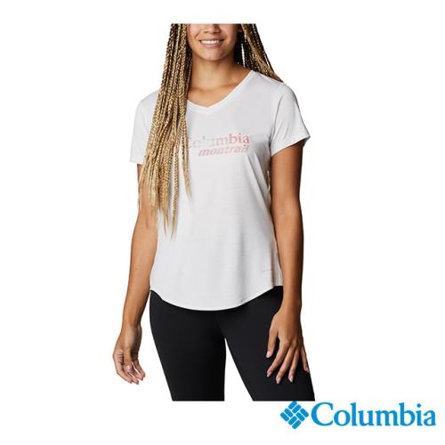 Columbia 哥倫比亞 女款 -野跑快排短袖上衣-白色 UAR23880WT