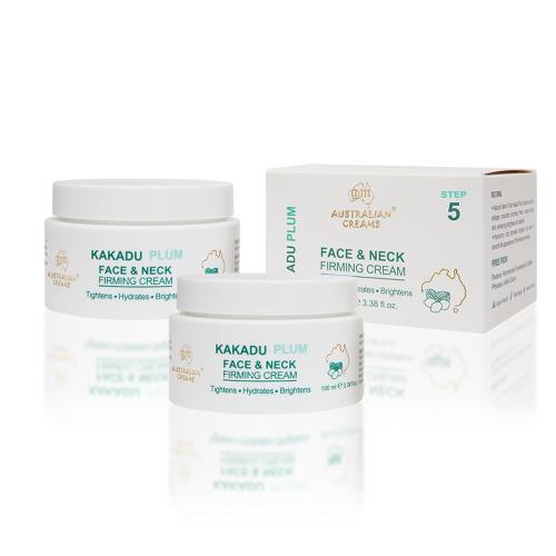 【澳洲Ｇ&Ｍ】KAKADU PLUM專業級系列-卡卡度玻尿酸水潤明亮臉頸霜100mlx2入組 即期品-2025年7月到期