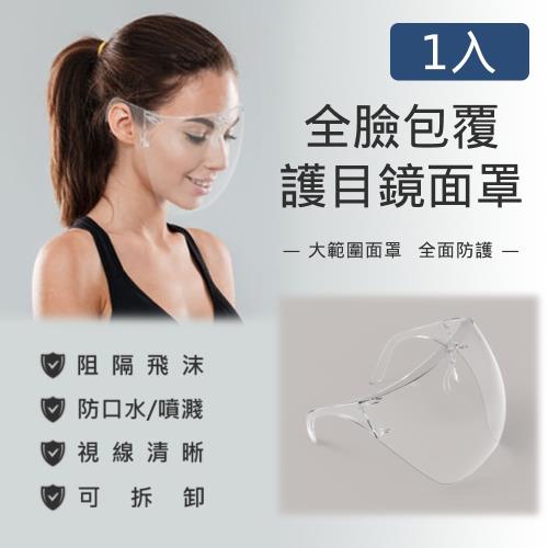抗疫防飛沫 鏡架型硬式全臉部防護面罩 1入組