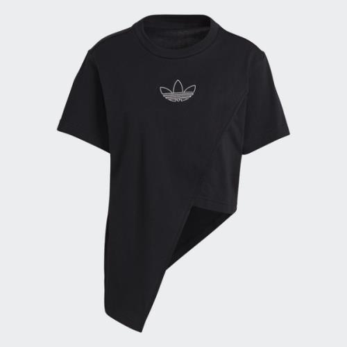 Adidas ORIGINALS BELLISTA 女裝 短袖 T恤 休閒 不對稱下擺 寬鬆 棉 黑【運動世界】GN3160