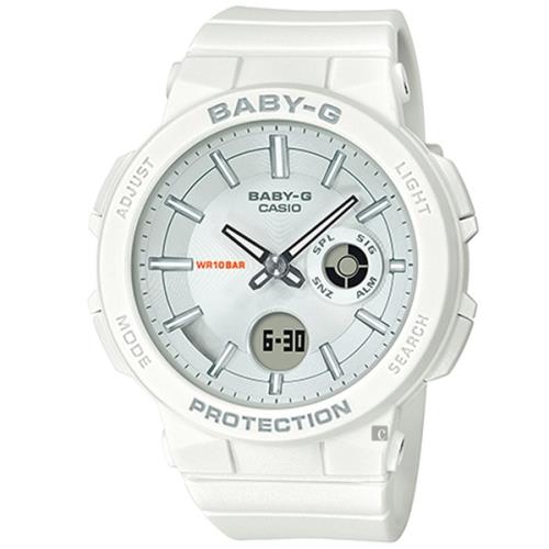 CASIO 卡西歐 Baby-G 霓虹照明手錶-白(BGA-255-7A)