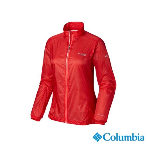 Columbia 哥倫比亞 女款- 野跑輕量Omni-Shield防潑風衣-橘紅 UAR26810AH