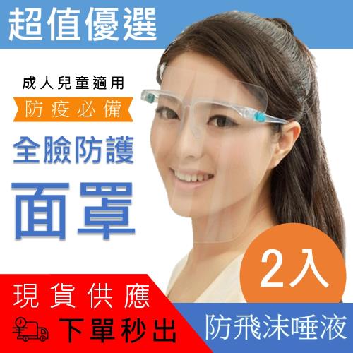 【易耳通助聽器】透明輕量防疫防護面罩2入組(戴眼鏡也可用)