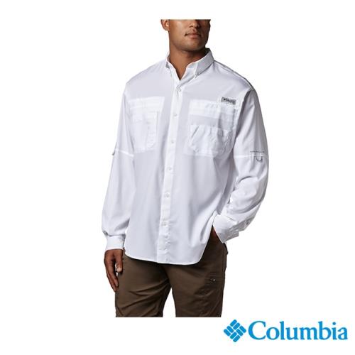 Columbia 哥倫比亞 男款-快排防曬40長袖襯衫-白色 UFE72530WT
