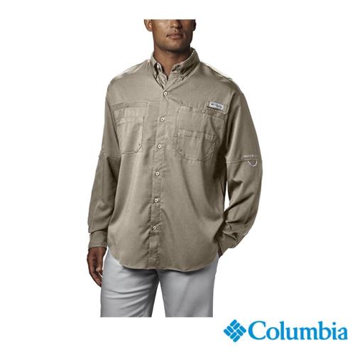 Columbia 哥倫比亞 男款-快排防曬40長袖襯衫-卡其 UFE72530KI