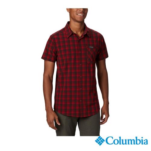 Columbia 哥倫比亞 男款-快排防曬30短袖襯衫-紅色 UEE02850RD