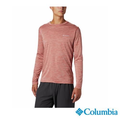 Columbia 哥倫比亞 男款-涼感防曬30快排長袖排汗衫-紅色 UAM60830RD