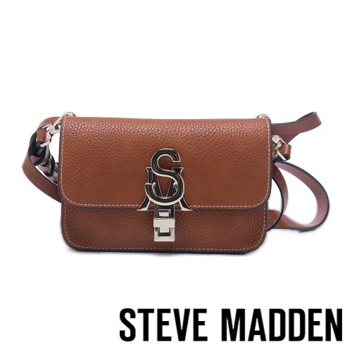 STEVE MADDEN-BLACE 皮革金屬扣信封包-咖啡色