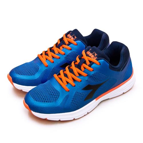 【DIADORA】男 迪亞多那 專業輕量避震慢跑鞋 輕跑彈力系列(藍橘 73125)