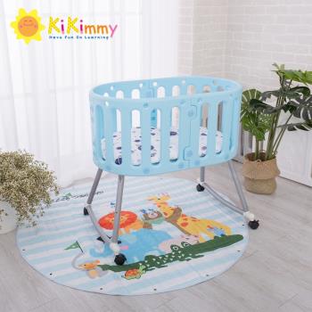 Kikimmy 多功能成長型歐式嬰兒床 百變嬰兒床 寶寶床邊床+床墊+床包(搖床/兒童餐椅/學習桌椅/圓形嬰兒床)