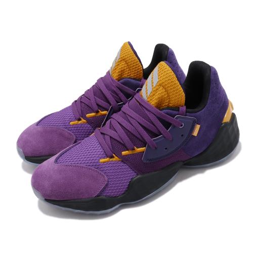 adidas 籃球鞋 Harden Vol 4 GCA 運動 男鞋 愛迪達 哈登 大鬍子 NBA球星 透氣 紫 黃 FW7496 [ACS 跨運動]